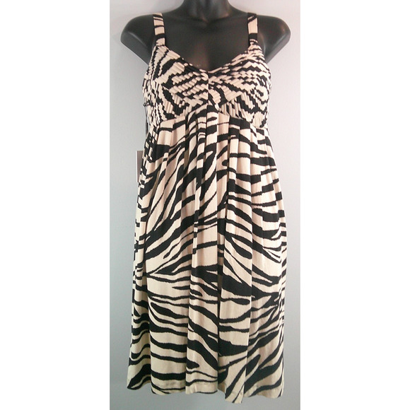 Calvin Klein Dress Animal Print Pleated Sundress NEW Women's 4 - Picture 1 of 7